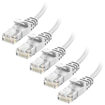 Cable Matters 10Gbps 5-Pack Snagless Cat 6 Ethernet Cable - 10ft, Slim ...