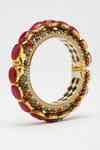 Buy Gold Plated Pearls, Stones And Embellished Bangle by Ruby Raang ...