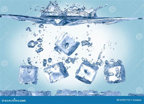 Ice cubes in water stock photo. Image of abstract, transparent - 61921712