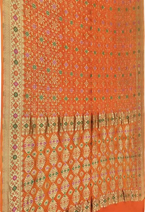 Orange Banarasi Bandhani Pure Georgette Meenakari Saree PS1B2KJ124061404