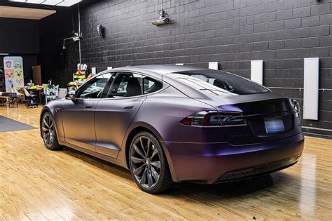 Tesla Model S Purple Black Car Wrap| Twiisted Wrap