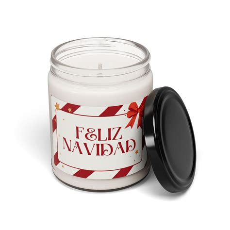 Feliz Navidad Striped Merry Christmas Soy Candle in Spanish - Etsy