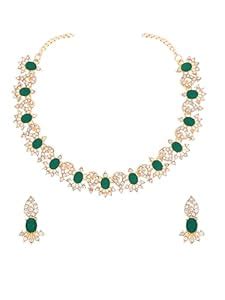 Buy Brado Jewellery Womens Gold-Plated Artificial Stone Studded ...