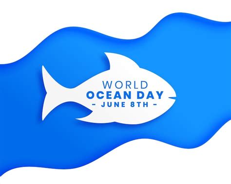 Plakat międzynarodowy dzień oceanu w stylu papieru | Darmowy wektor