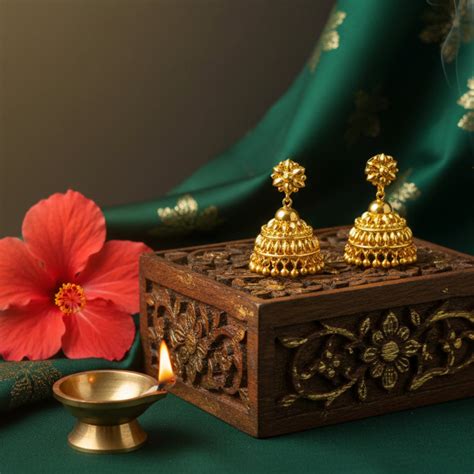 South Indian Traditional Bridal Jimikki/Jhumkas - 24 Carat Gold Micro ...