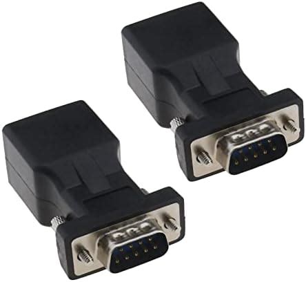 2PCS 9-Pin RS232 DB9 to RJ45 Serial Adapter DB9 Male to RJ45 Female ...