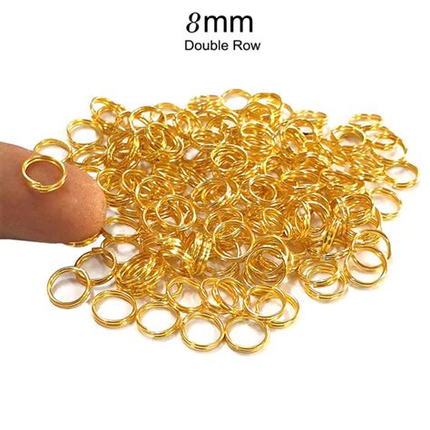 500 Pcs Pack, 8mm Size, Gold Plated Double ring Jump Ring – Madeinindia ...