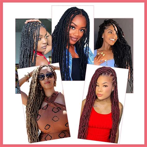 Violet 36 Inch New Faux Locs Crochet Hair 4 Packs Soft Locs Crochet ...