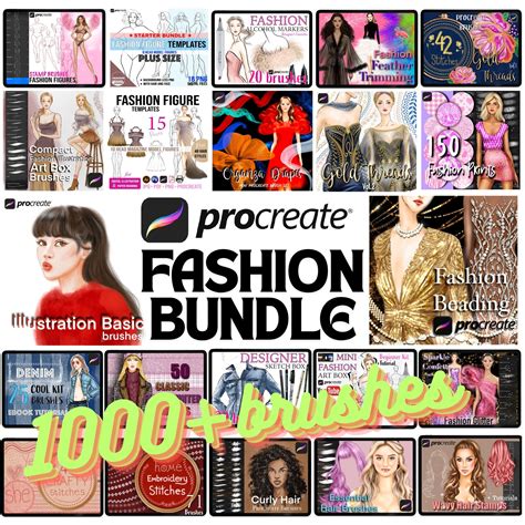 PROCREATE FASHION BUNDLE 1000+ Brushes, Fashion Illustration Video ...