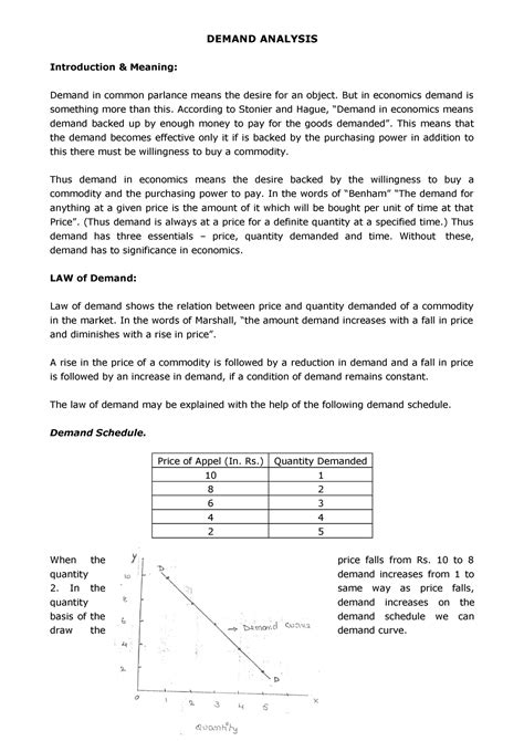 Demand Analysis - lecture note - DEMAND ANALYSIS Introduction & Meaning ...