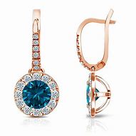 Image result for Blue Diamond Rose Gold Earrings