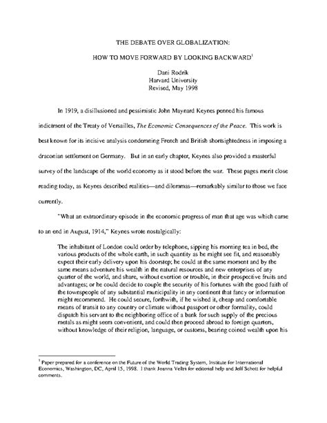 Debate-over-globalization - THE DEBATE OVER GLOBALIZATION: HOW TO MOVE ...