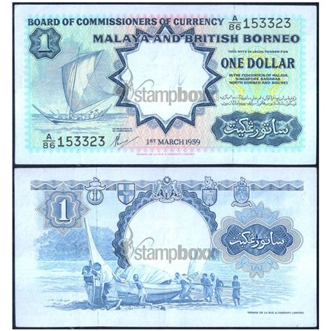 MALAYA & BRITISH BORNEO 1 DOLLAR 1959 P-8A XF+ GRADE – Stampboxx