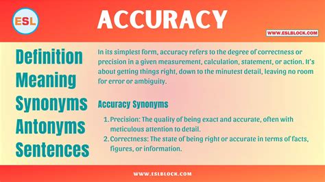 Best 13 Accuracy Definition, Meaning, Synonyms, Antonyms, Sentences ...