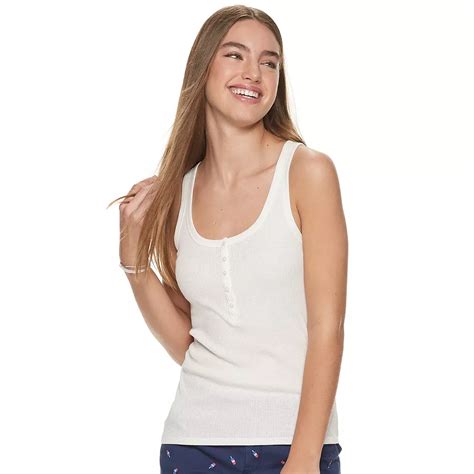 Juniors' SO® Ribbed Henley Tank