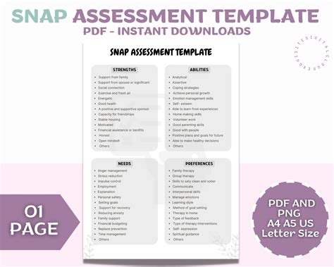 SNAP Assessment Strengths, Needs, Abilities, Preferences Assessment ...