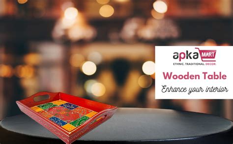 Apka Mart The Online Shop Tray Wooden | Tea & Snacks Serving Platter ...