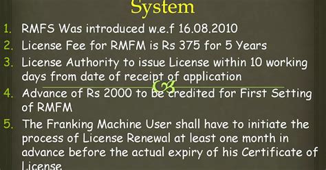 Remotely Managed Franking System (RMFS) - Postalstudy | Post Office ...