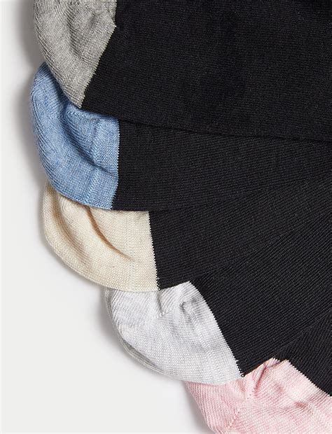Buy 5pk Cotton Rich Seamless Toes Ankle High Socks at Marks & Spencer