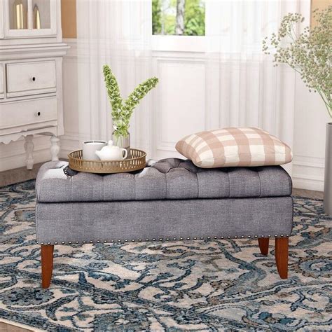 Mortensen Upholstered Flip Top Storage Bench