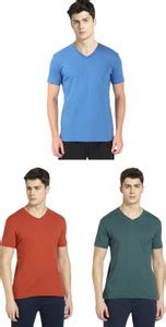 JOCKEY Solid Men V Neck Blue, Orange, Green T-Shirt - Buy JOCKEY Solid ...