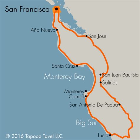 Mapa De California Big Sur