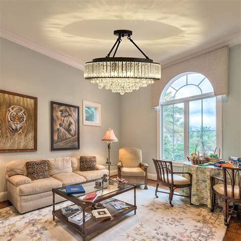 YYJLX 6-Light Modern Large Crystal Chandelier Black India | Ubuy