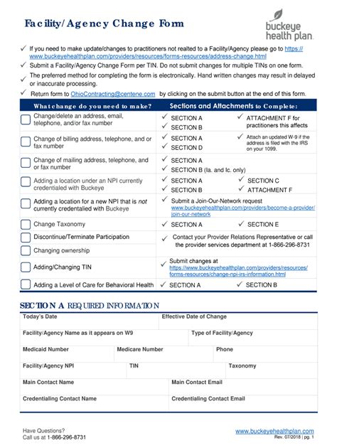 Buckeye Health Plan FacilityAgency Change Form - Fill Online, Printable ...