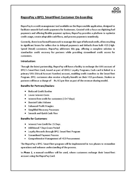 Repos Pay SOP 1 - ....mshajnsna.s.haukwbwjan - ReposPay x BPCL ...