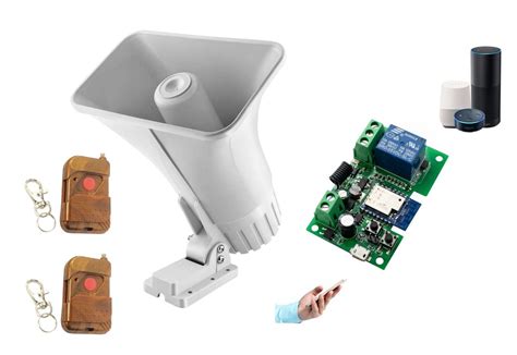 Combo-CN243 12V Siren 30W with 12V Wi-Fi Remote Receiver + 2 Remotes ...