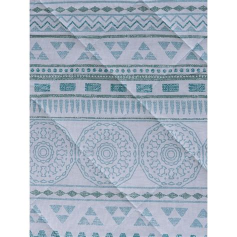 Buy Maspar Queen Size Blue Geometric Flat Bedding Set Online