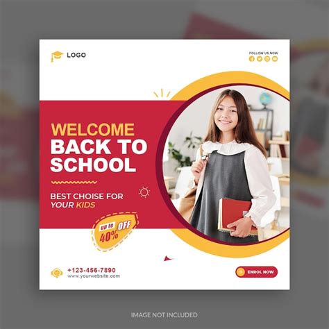 Back to school social media post square banner design template ...