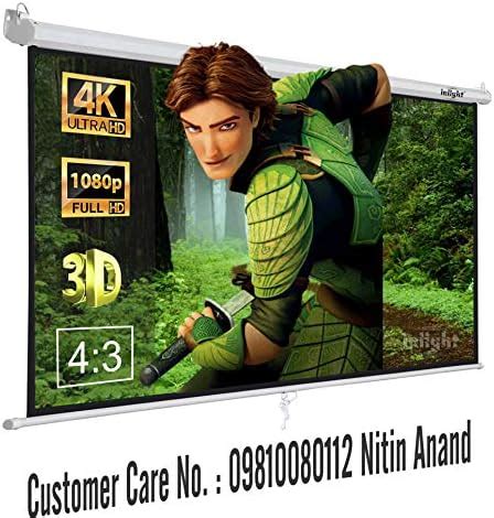 Inlight® 120 inches Diagonal, UHD-3D-4K Ready Technology Motorised ...