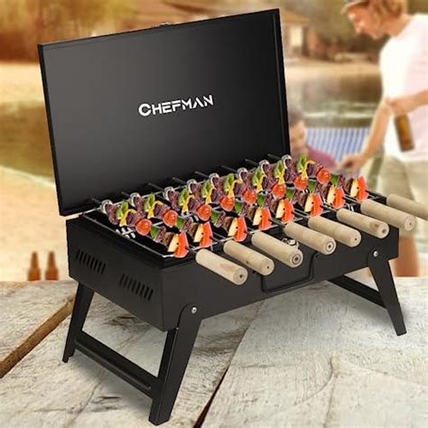 H Hy-tec (Device) Hybb, Blaze Foldable Charcoal Barbeque Grill With 5 ...
