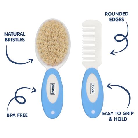 Buy Hopop Natural Bristle Baby Brush & Comb Set | hopop.in Baby Products