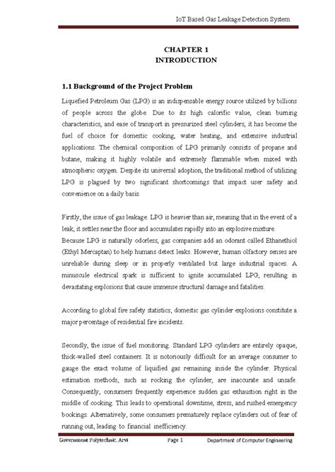 IoT Based Gas Leakage Detection System - Capstone Report (Final) - Studocu