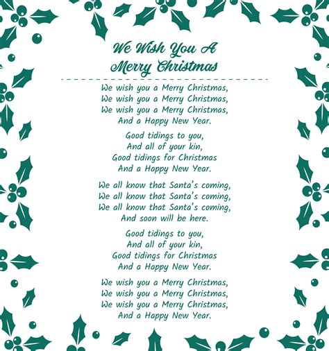 Caroling Songs Printable