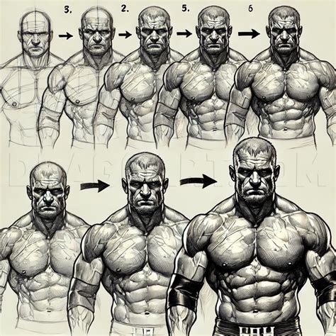 How To Draw A Powerful Wrestler Inspired By Triple H, Drawing, Step by Step, by SelftaughtGal ...