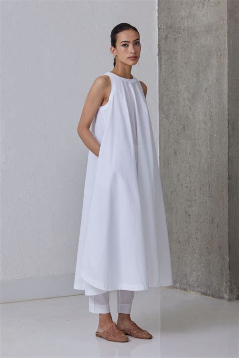 Audric White Sleeveless Matching Co-ord Set In 100% Organic Cotton ...