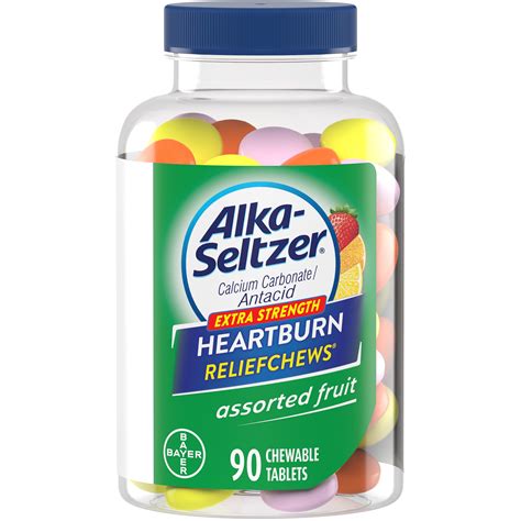 Alka Seltzer Extra Strength Heartburn Relief Chews Antacid Tablets- 90 ...