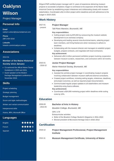 Project Manager Resume 的图像结果