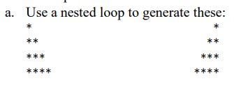 Generate the Following Patterns Using Nested Loop 的图像结果
