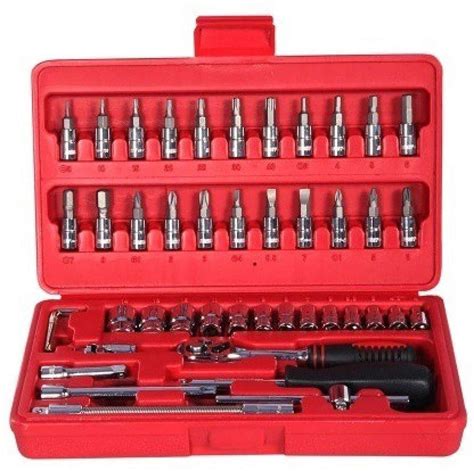 46pcs Socket Combination Set 1/4 Inch DIY Repair Tool Kit