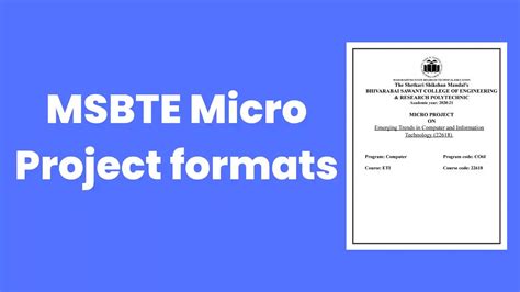 MSBTE micro project formats download - MSBTE DIPLOMA