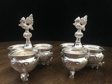 Buy Sigaram German Silver for Pooja Thai Set (2 Pieces, Silver) K2580 ...