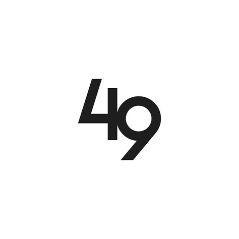 49 number forty nine simple shape logo icon vector template | Premium ...