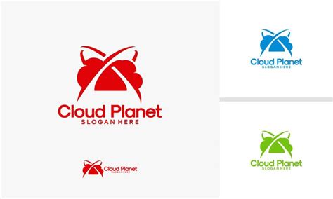 Cloud planet logo designs, online planet logo template vector | Premium ...