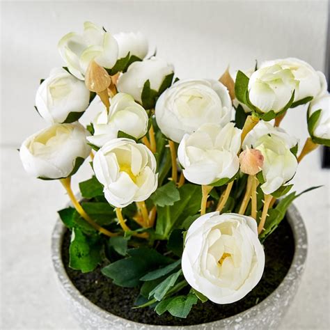 Buy Gloria Bloom Artificial Peony Flowers in Paper Mache Pot from Home ...