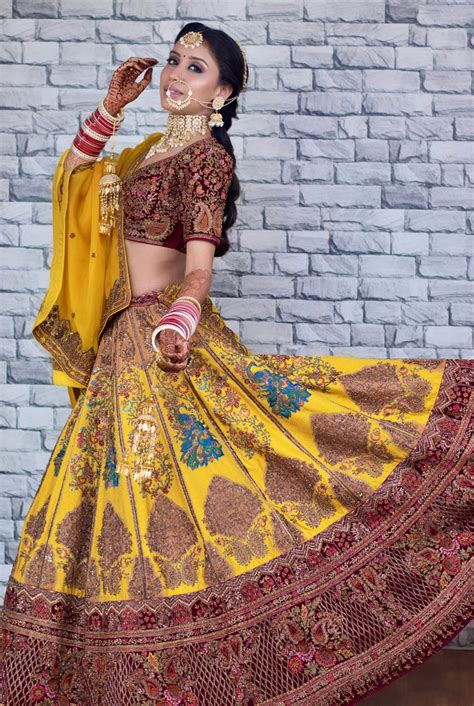 Yellow and Meherun Raw silk organza and velvet Embroidered Designer ...