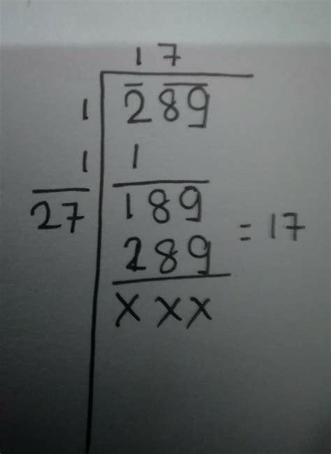 find square root of 289 - Brainly.in